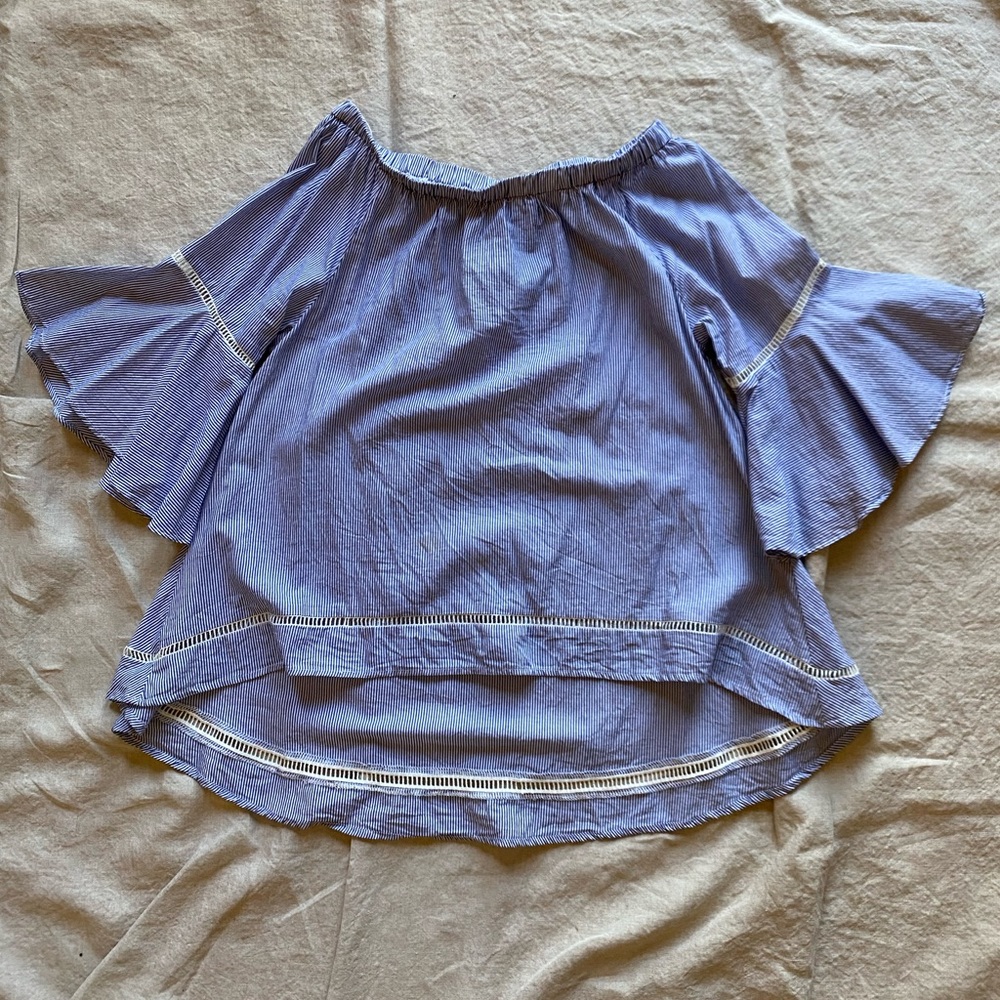 Off the shoulder Aqua tunic